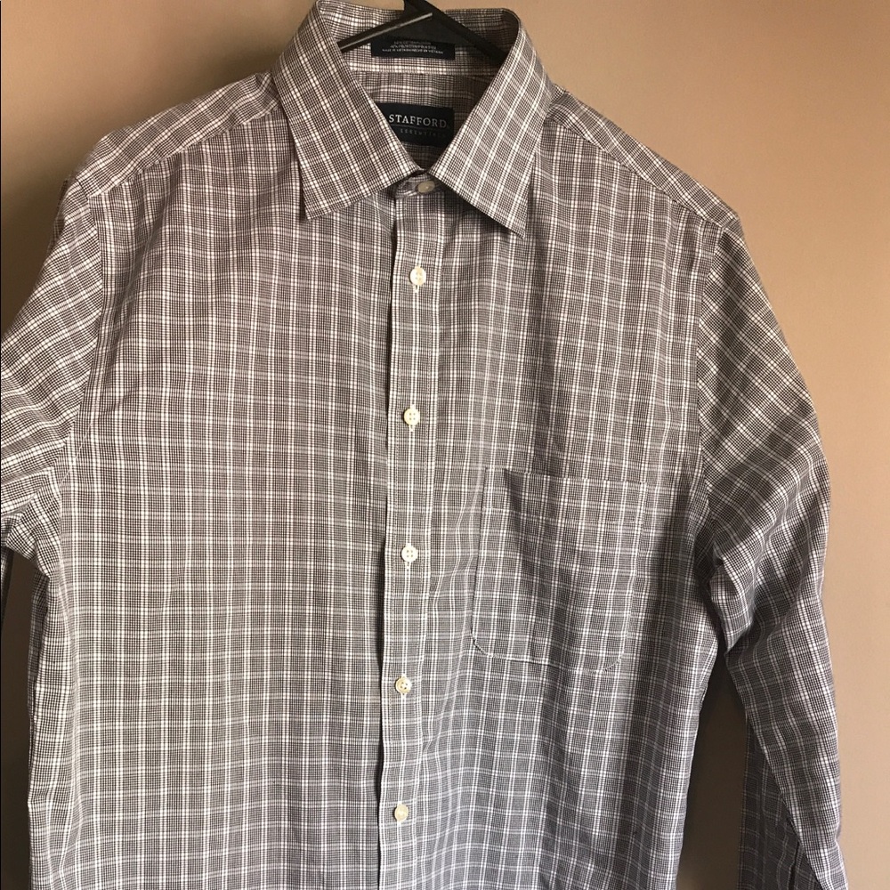 Grey Checked Casual Button Down