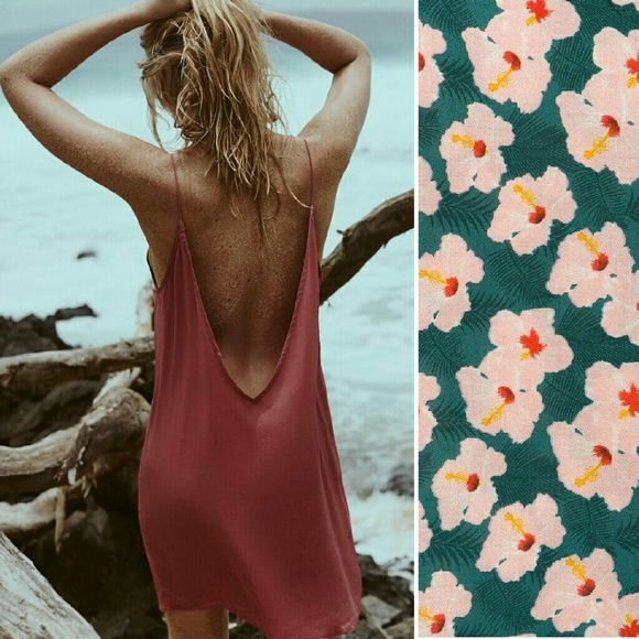 New acacia mahalo flores silk dress swimwear P XS - Picture 2 of 6