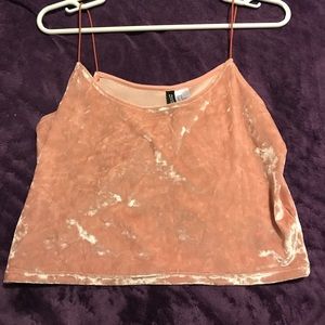 Pink silky tank top / crop top