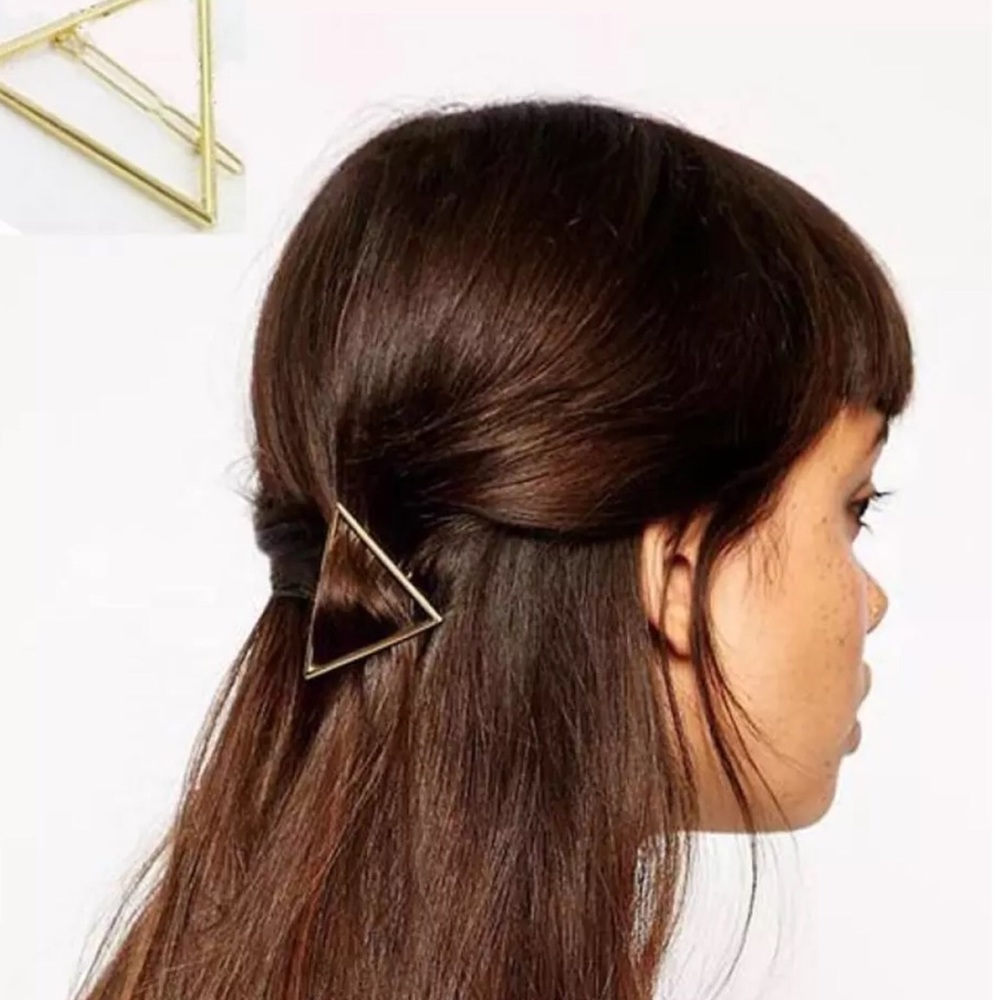 Gold Open Triangle Hair Barrette