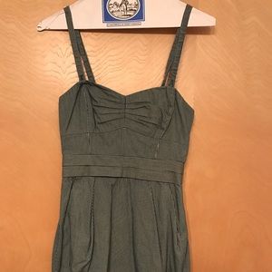 Blue Pinstripe Spaghetti Strap Dress
