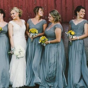 Gray Bridesmaid or Prom Dress