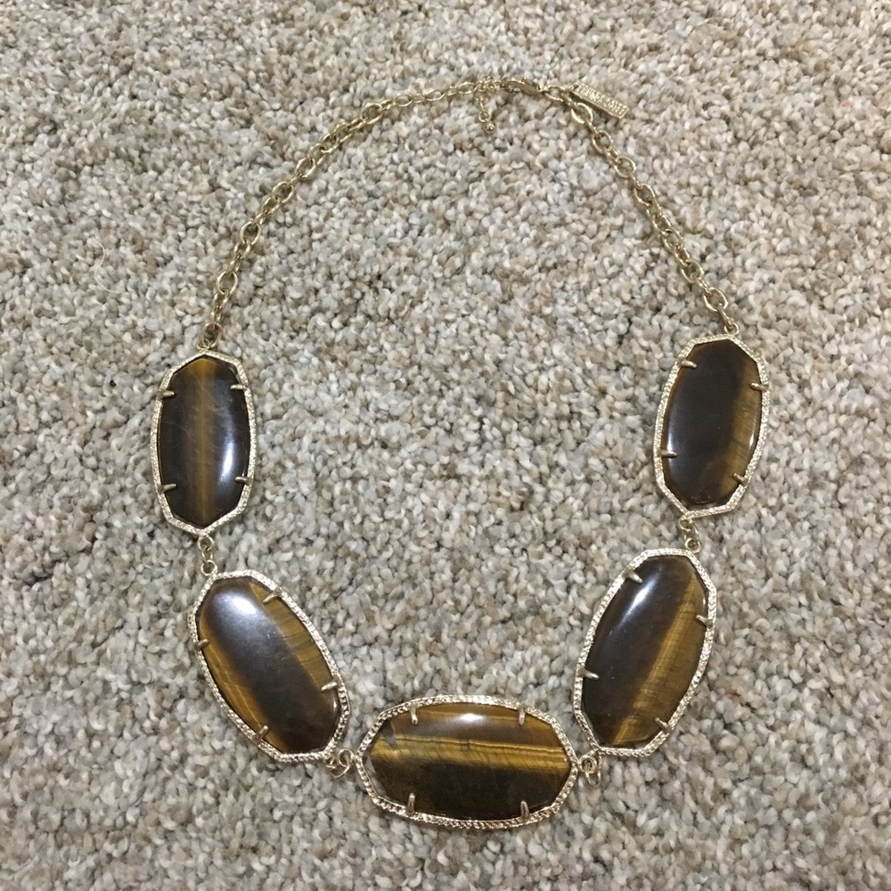 Kendra Scott "Valencia" Necklace in Tigers Eye