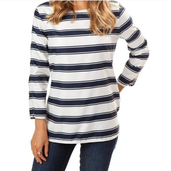 Southern Tide Tops - NWT Southern Tide Navy Blue Sailor Stripe Shirt M