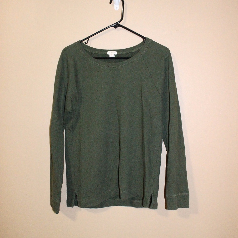J.Crew Forrest Green Pullover with Elbow Pads
