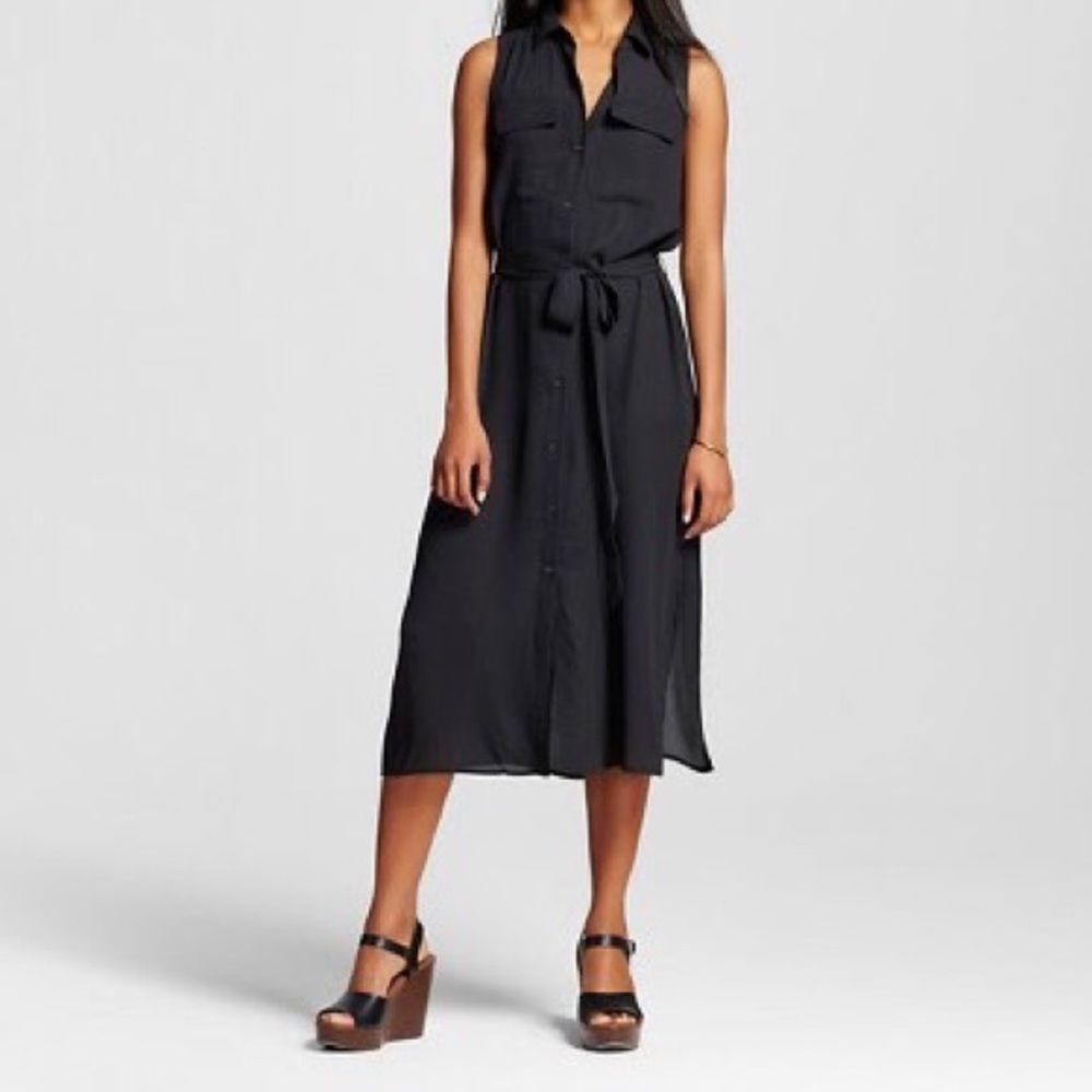 Army Green Button Down Midi Dress