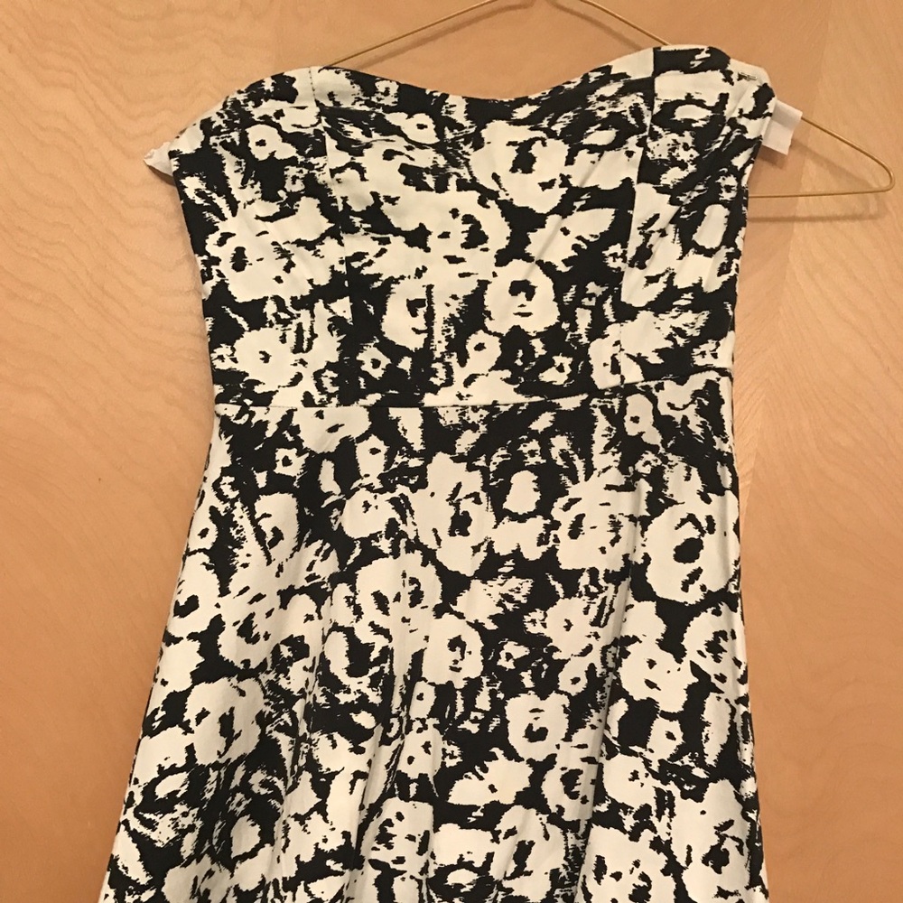 Black and White Floral Mini Dress