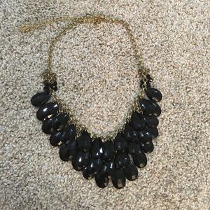 Black Beaded Statement Necklace
