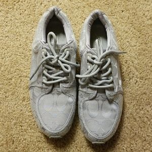 GRAY SEQUIN COACH SHOES