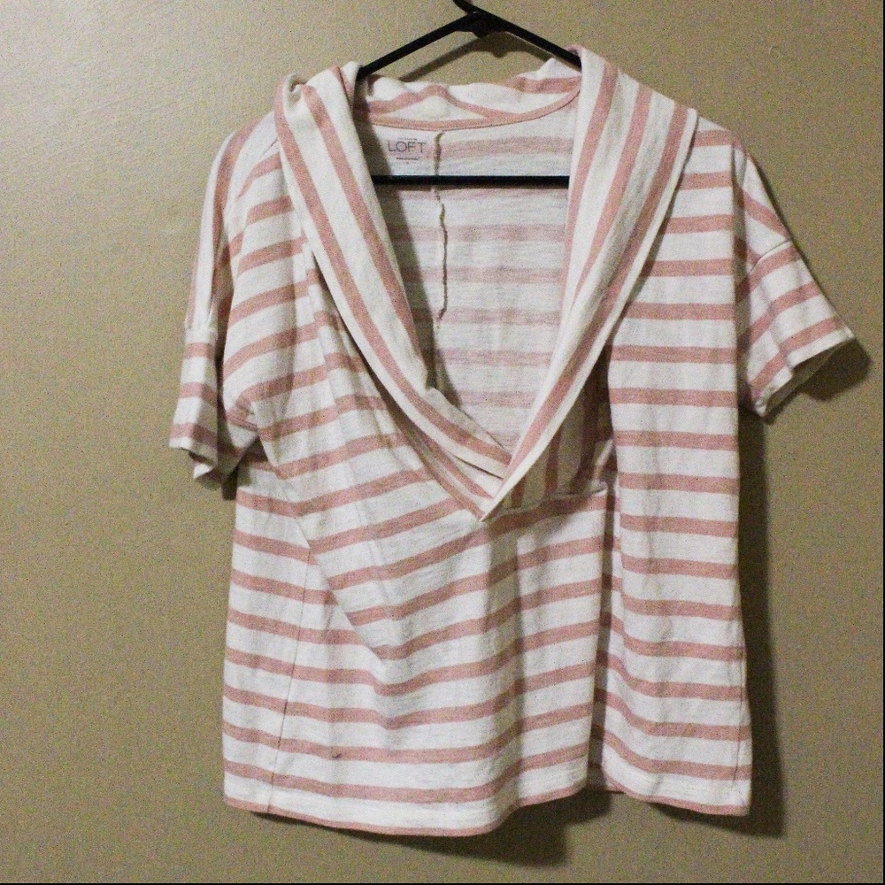 Loft Striped, Short Sleeve Sweater