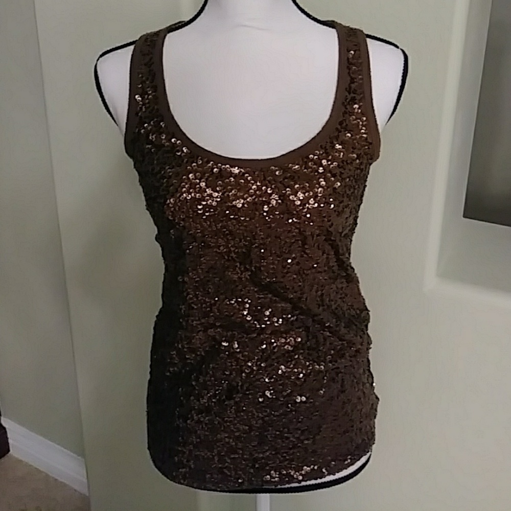 Bronze Sequin Tank Top