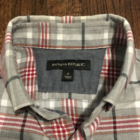 Banana Republic Grey/Red Flannel Shirt - Picture 3 of 3
