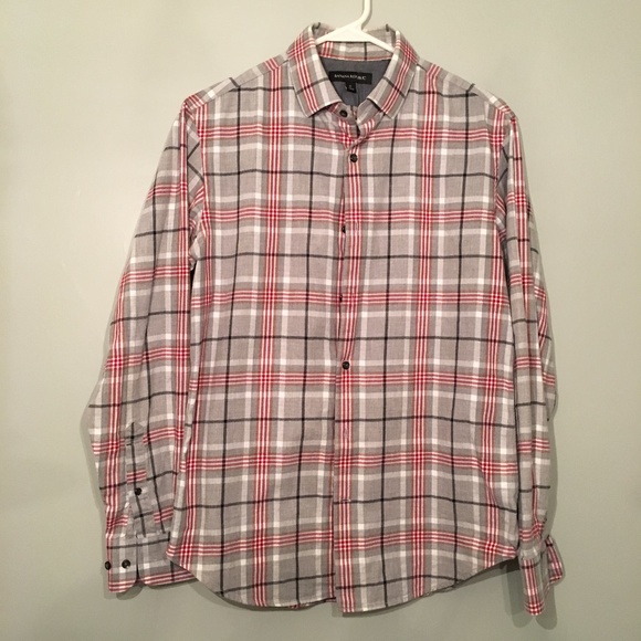 Banana Republic Grey/Red Flannel Shirt - Picture 1 of 3
