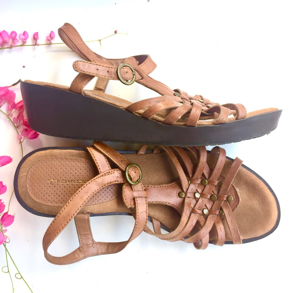 Tan Wedge Sandals