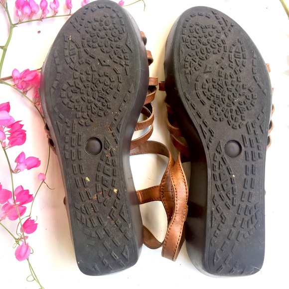 Tan Wedge Sandals - Picture 3 of 5