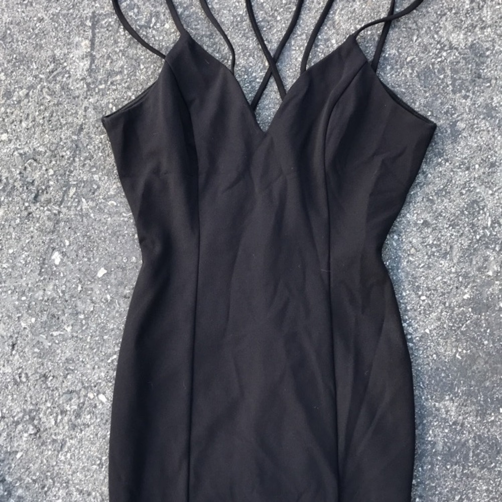 Black strappy dress