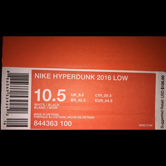 Men\'s Nike Hyperdunk 2016 low top NIB