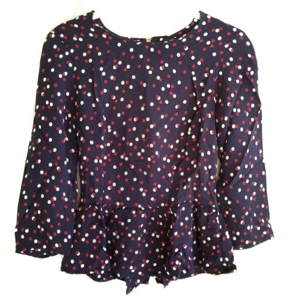 red polka dot peplum top