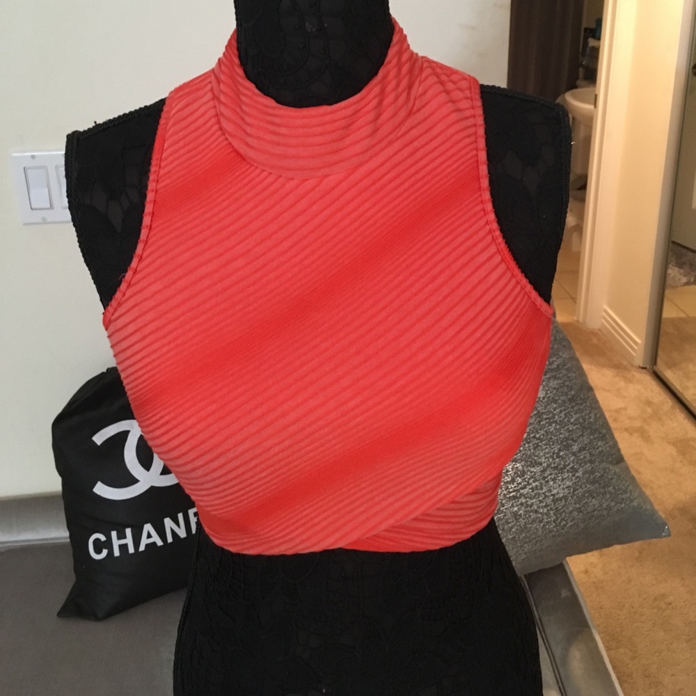 2b Bebe Orange Sherbert Crop Top Size 2