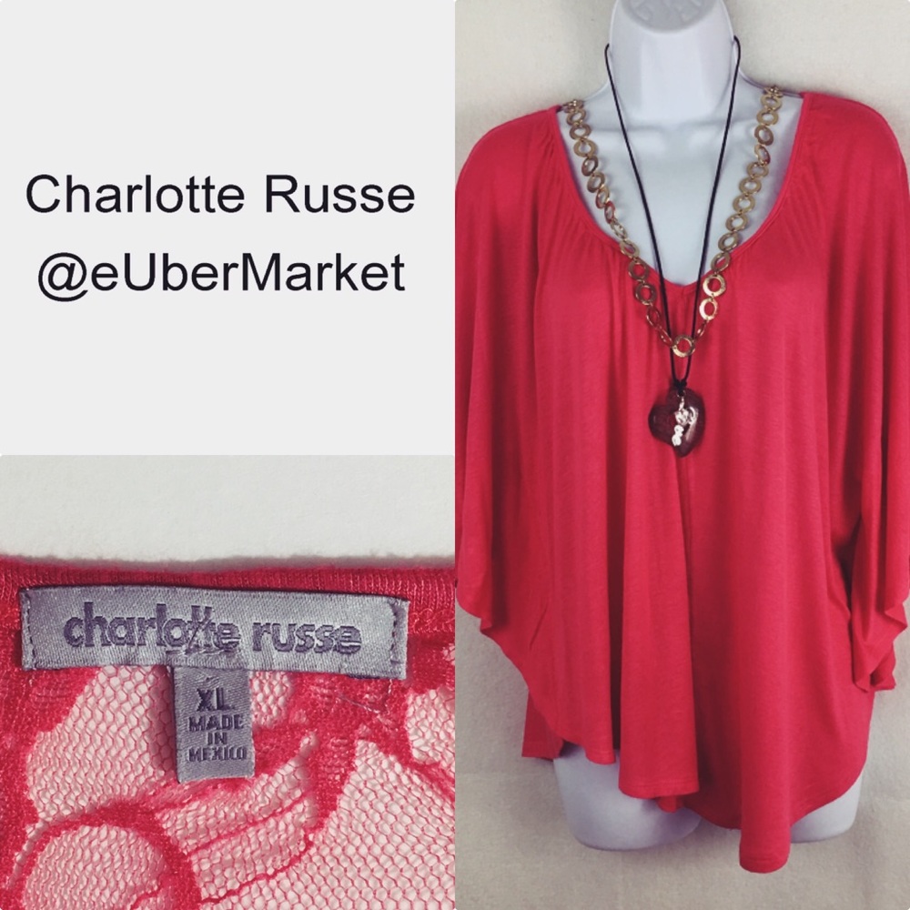 Charlotte Russe Peach/Pink Blouse Size XL