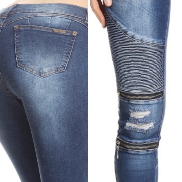 Zipper Moto Jeans - Picture 2 of 5