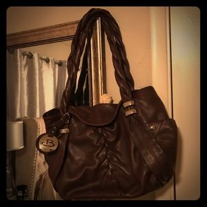 Dark brown soft leather bag