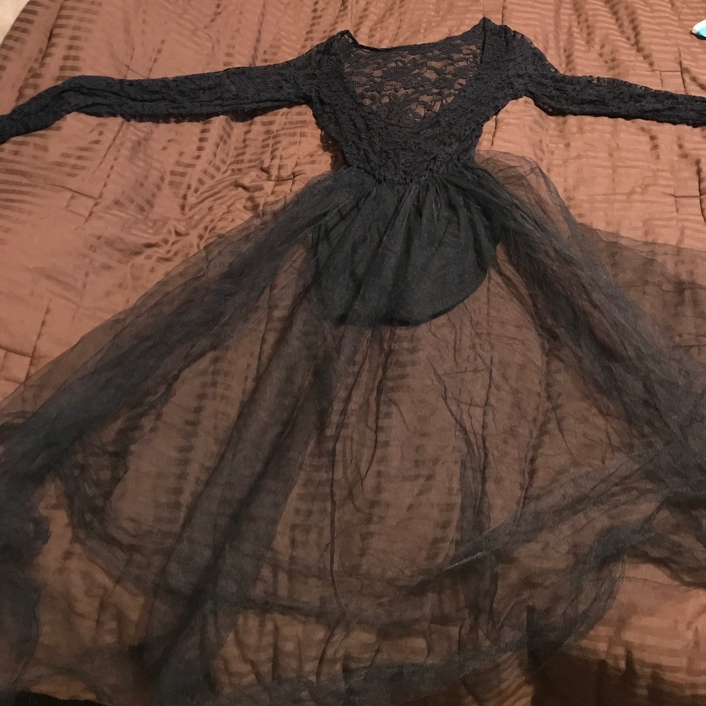 Lace black dress with spandex bottom