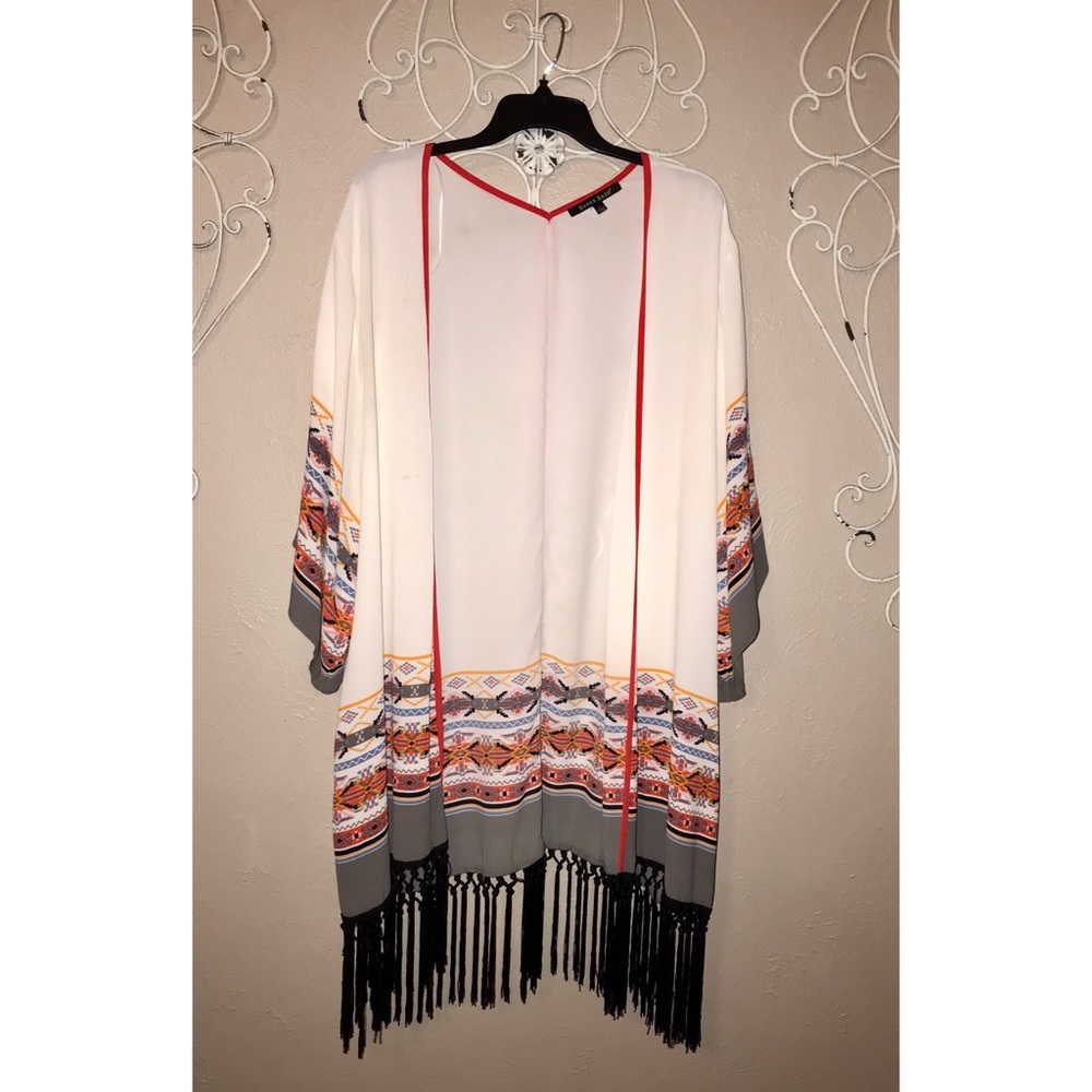 Fringed Trimmed Kimono