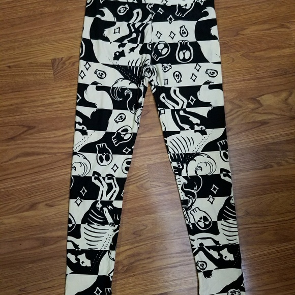 LuLaRoe OS Halloween leggings skeleton unicorn - Picture 1 of 2