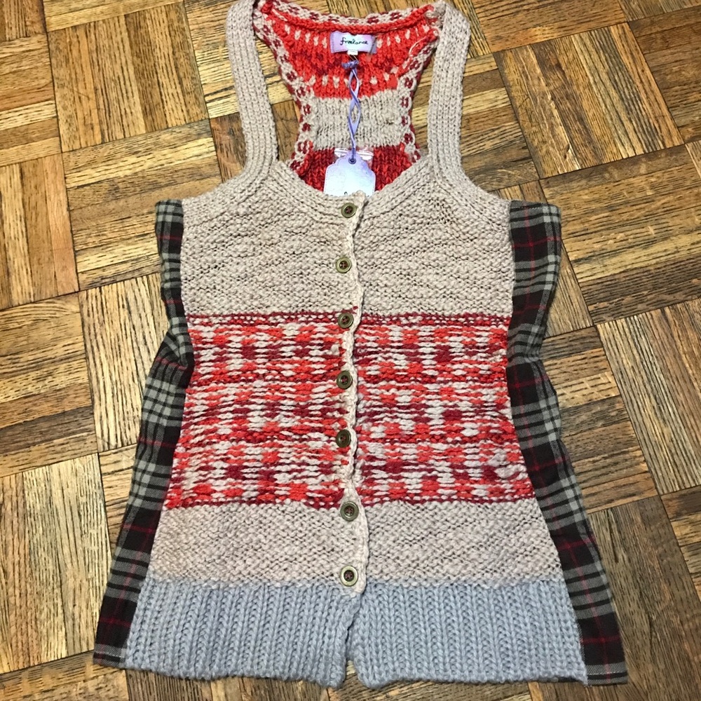 Freelance Knit Button Down Sweater Vest Size M
