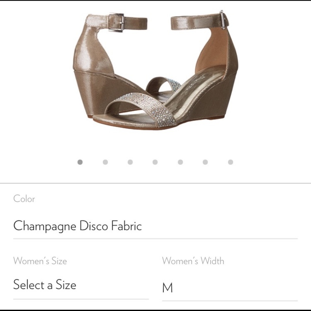 CL by laundry champagne strap wedges. Super comfy