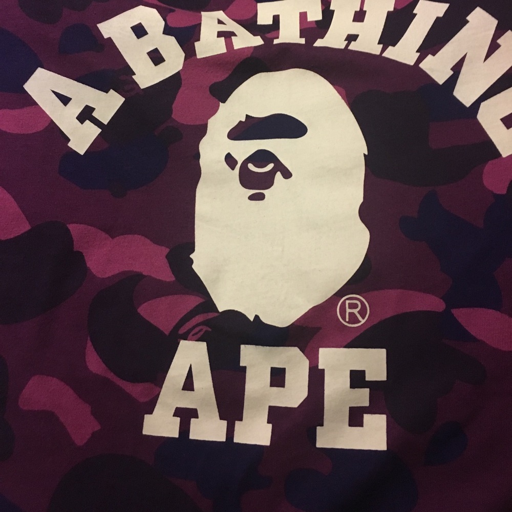 Bape purple camo shirt