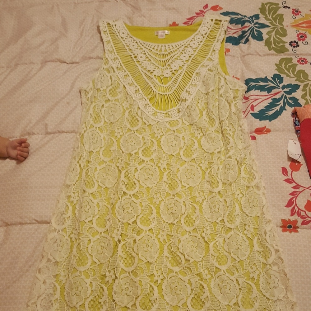 Lime green lace dress