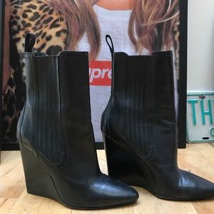 Alexander Wang Wedge Boot-black leather