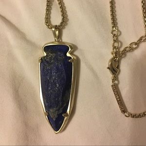 Kendra Scott cut lapis and gold necklace