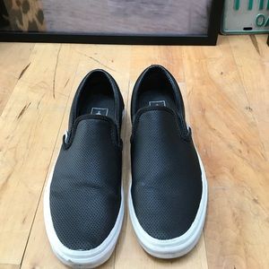 Vans Perforated Leather Slip Ons