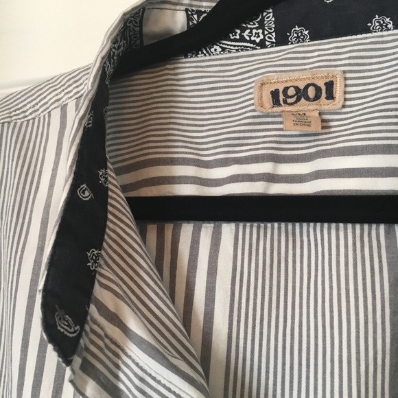 Men’s 1901 Short Sleeve Striped Button-down Shirt - Picture 3 of 5