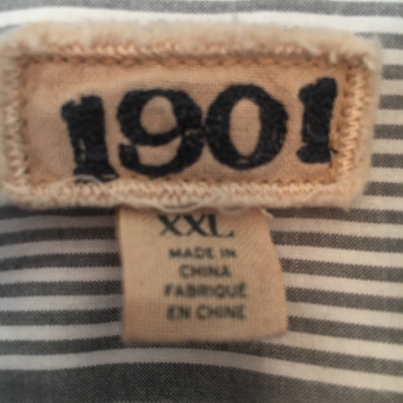 Men’s 1901 Short Sleeve Striped Button-down Shirt - Picture 5 of 5