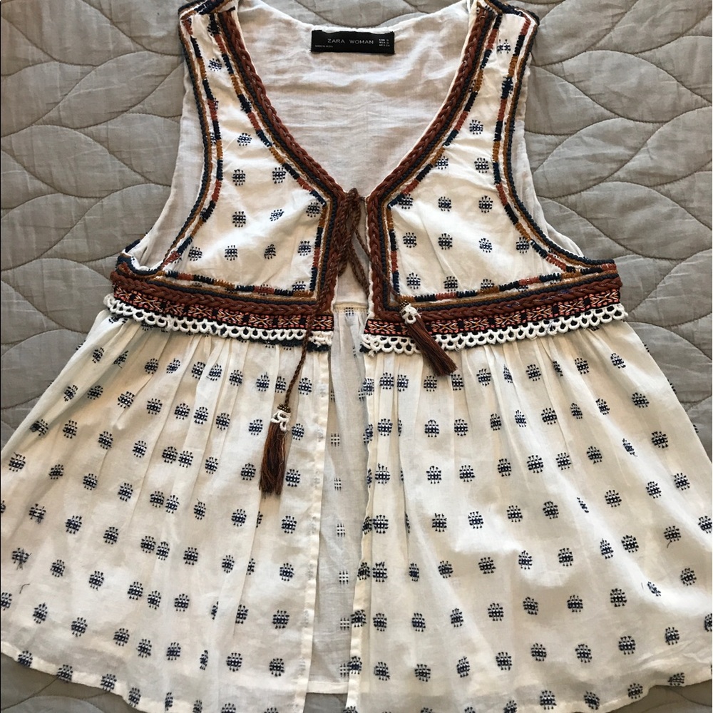 Zara embroidered top