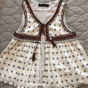 Zara embroidered top