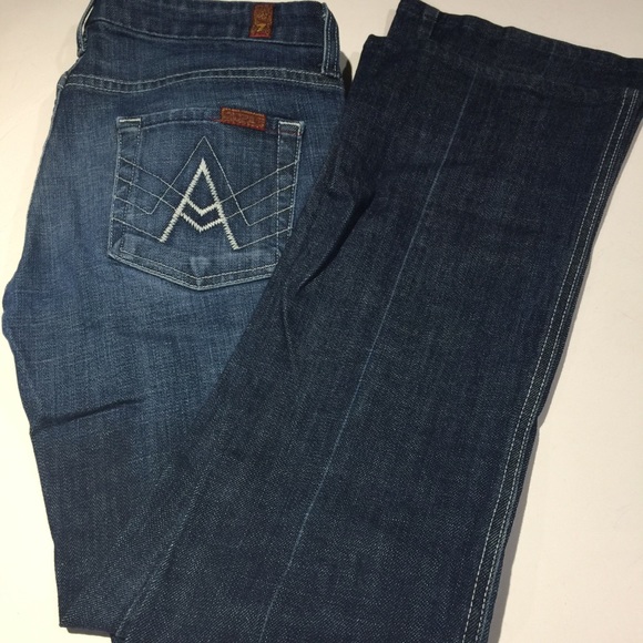 7FAM 7 FOR ALL MANKIND A POCKET FLARE DENIM JEAN - Picture 2 of 8