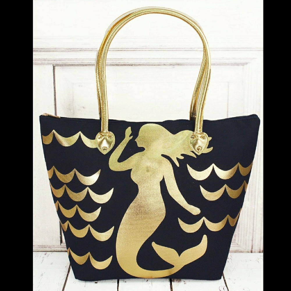Mermaid Tote Bag (Black)