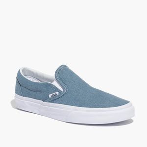 madewell x vans classic in washed denim