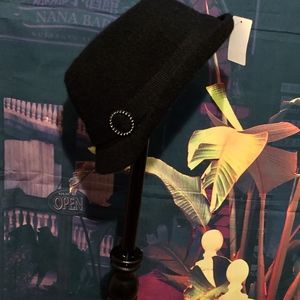 NYA Black Fedora Winter Hat NWT