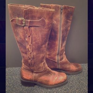 Nicole Miller Riding Boots brown leather size 7