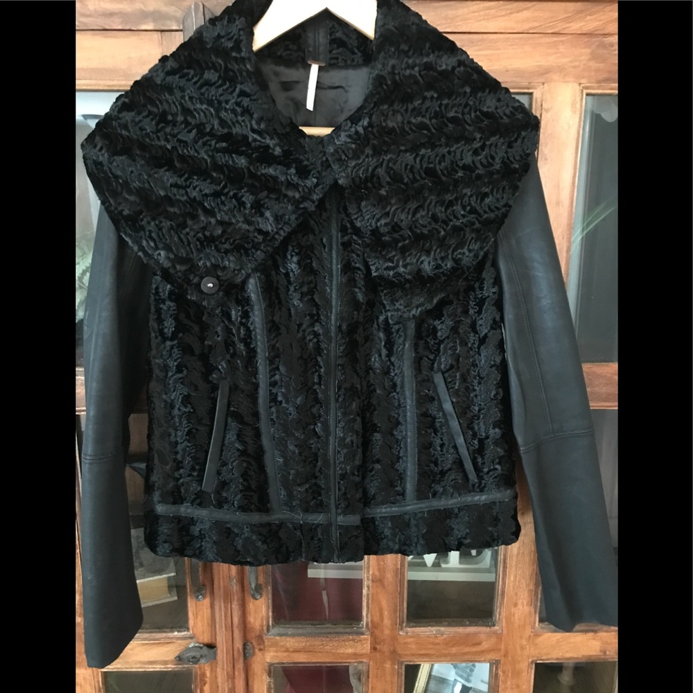 Vegan Leather Shearling Jacket