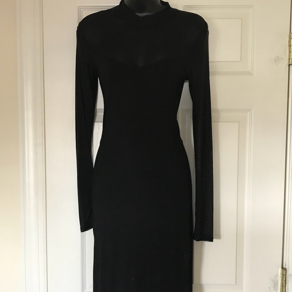 Black dress with mesh upper
