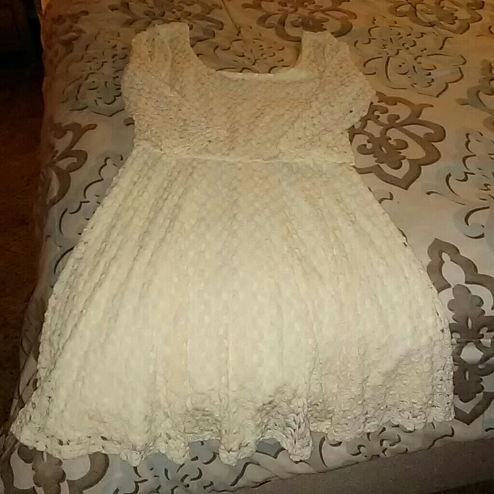 Cream soft lace dress
