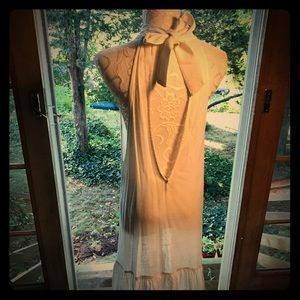 Free People Viscose Gauze Halter Apron Maxi Size M