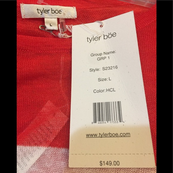 NEW Tyler Boe Coral & Ivory Top - Picture 4 of 5